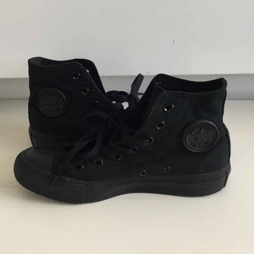 All Black High Top Converse